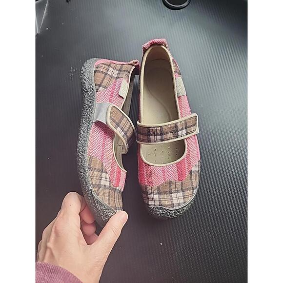 Keen Women's Mary Jane Shoes Sz 8.5 Harvest Plaid Pink/Brown Patchwork - Picture 2 of 6